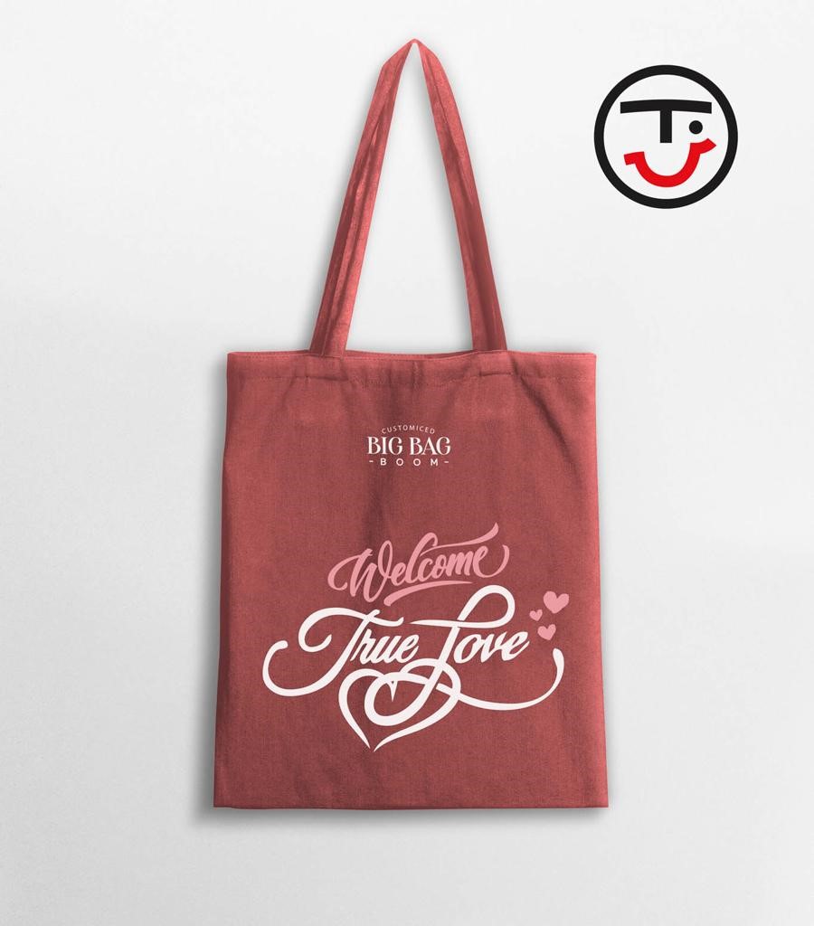 Tote bag Welcome True love