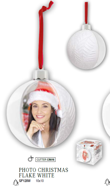 Bola Christmas flake blanca