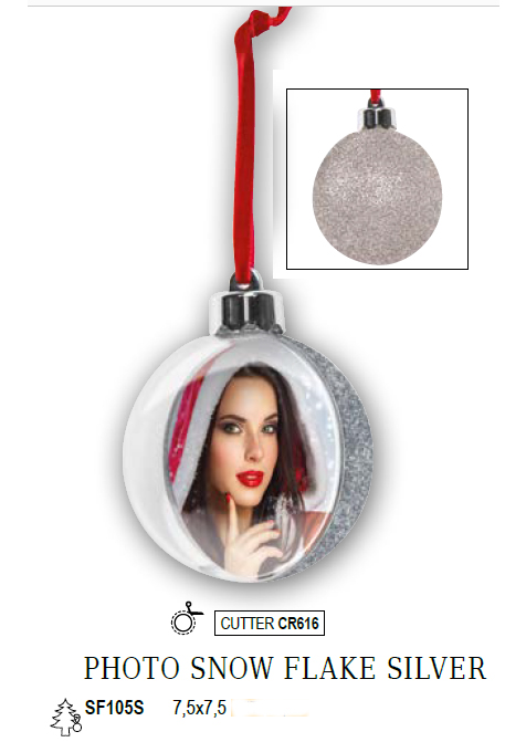Bola pequeña Snow flake plata