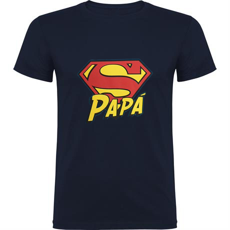 Camiseta Super Papa Azul Marino