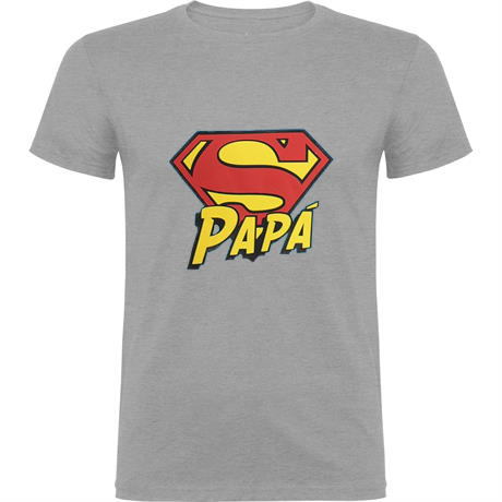 Camiseta Super Papa Azul Gris